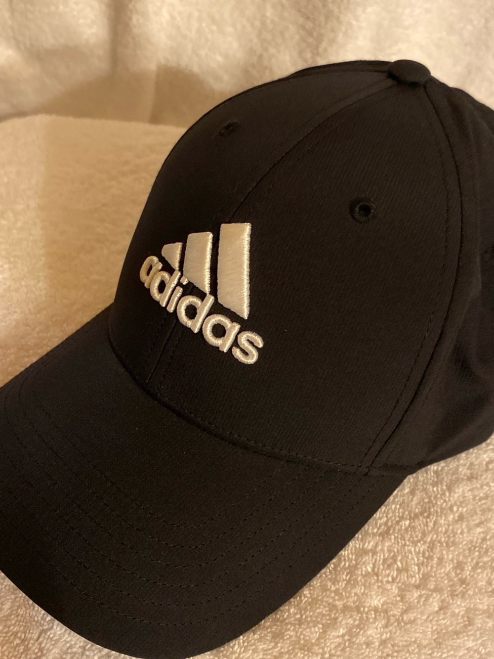 adidas Black golf Cap with White Embroidered Logo
